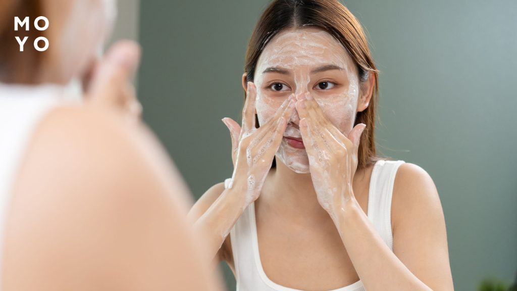очищение от SPF пенкой 